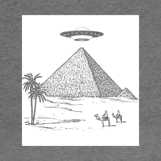 UFO Over Egyptian Pyramids Aliens and Spacecore by Area51Merch